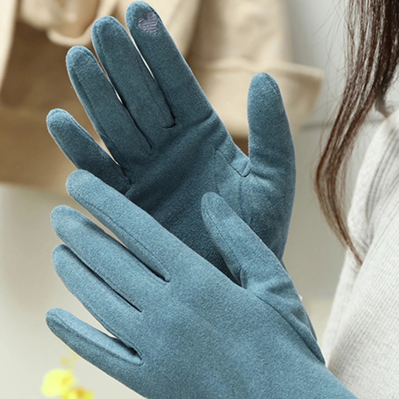 Guantes de pesca para mujer, guantes cálidos de otoño e invierno para pesca, Camping, ciclismo, viajes al aire libre, manoplas deportivas de terciopelo a prueba de viento - imagen 3