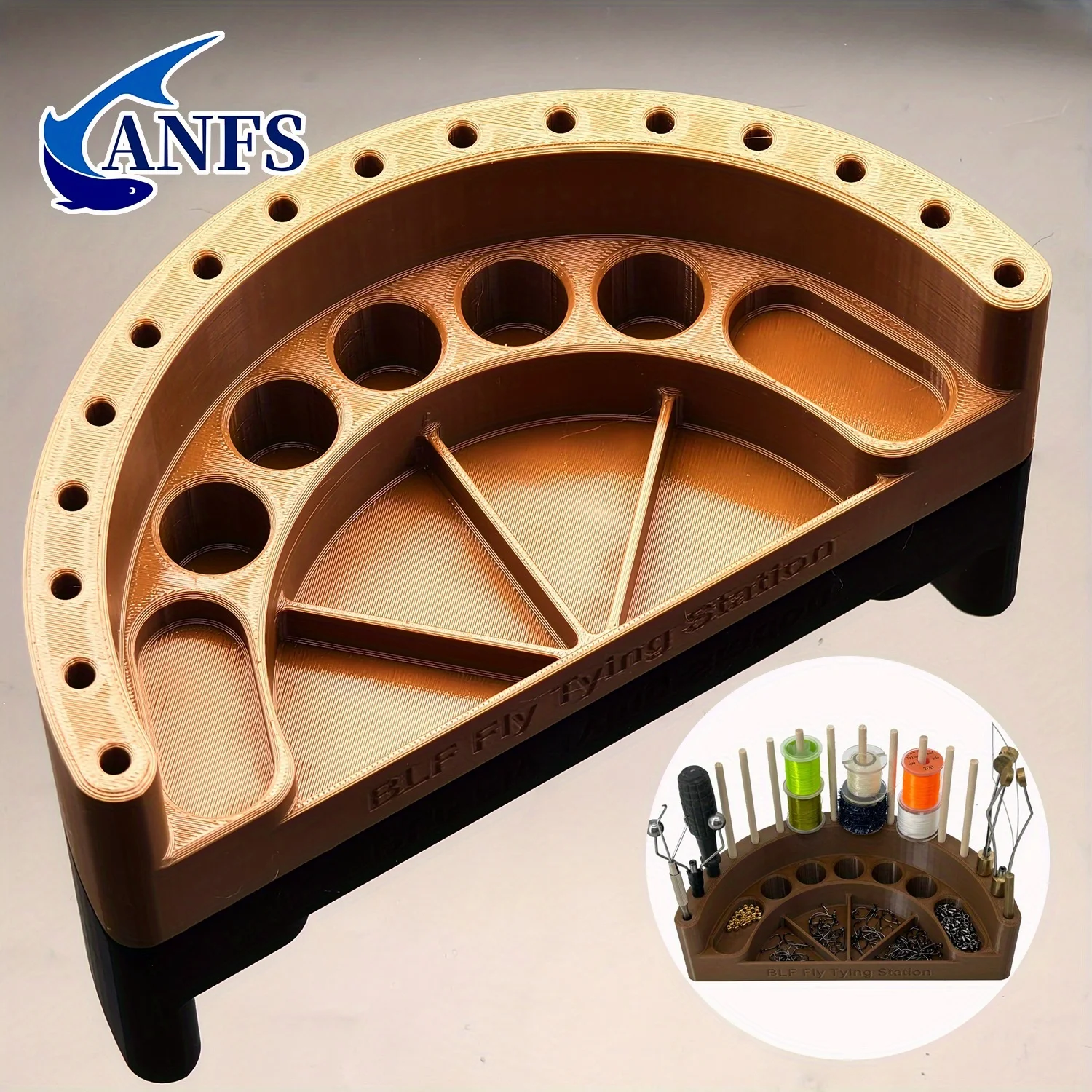 ANFS Premium Fly Tying Caddy Organizer - PETG Fly Tying Station Accesorios de pesca ideales para pescador - imagen 2