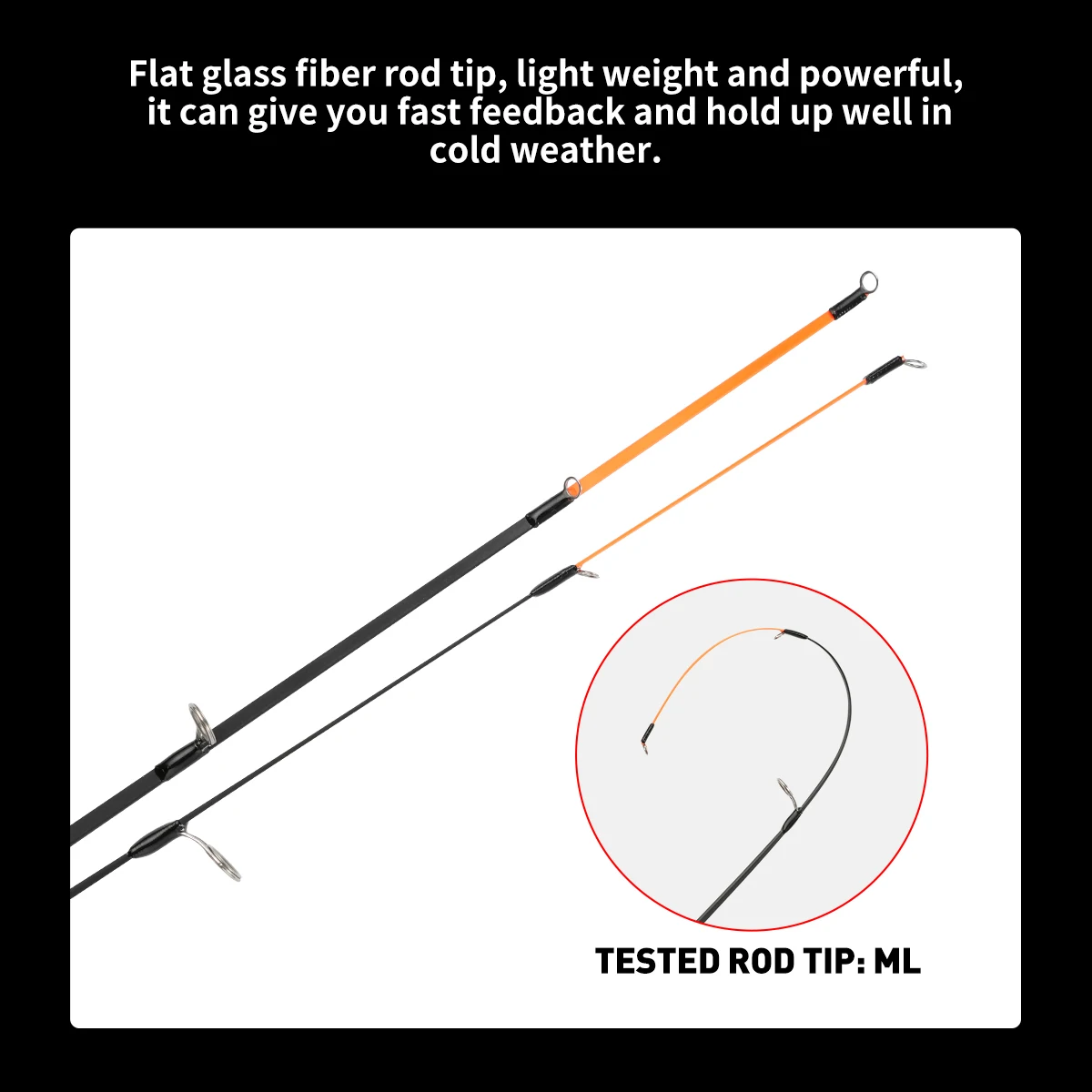 Caña de pescar en hielo para invierno, carrete de pesca UL ML M MH, caña de fibra de vidrio, herramientas de pesca de punta plana - imagen 3