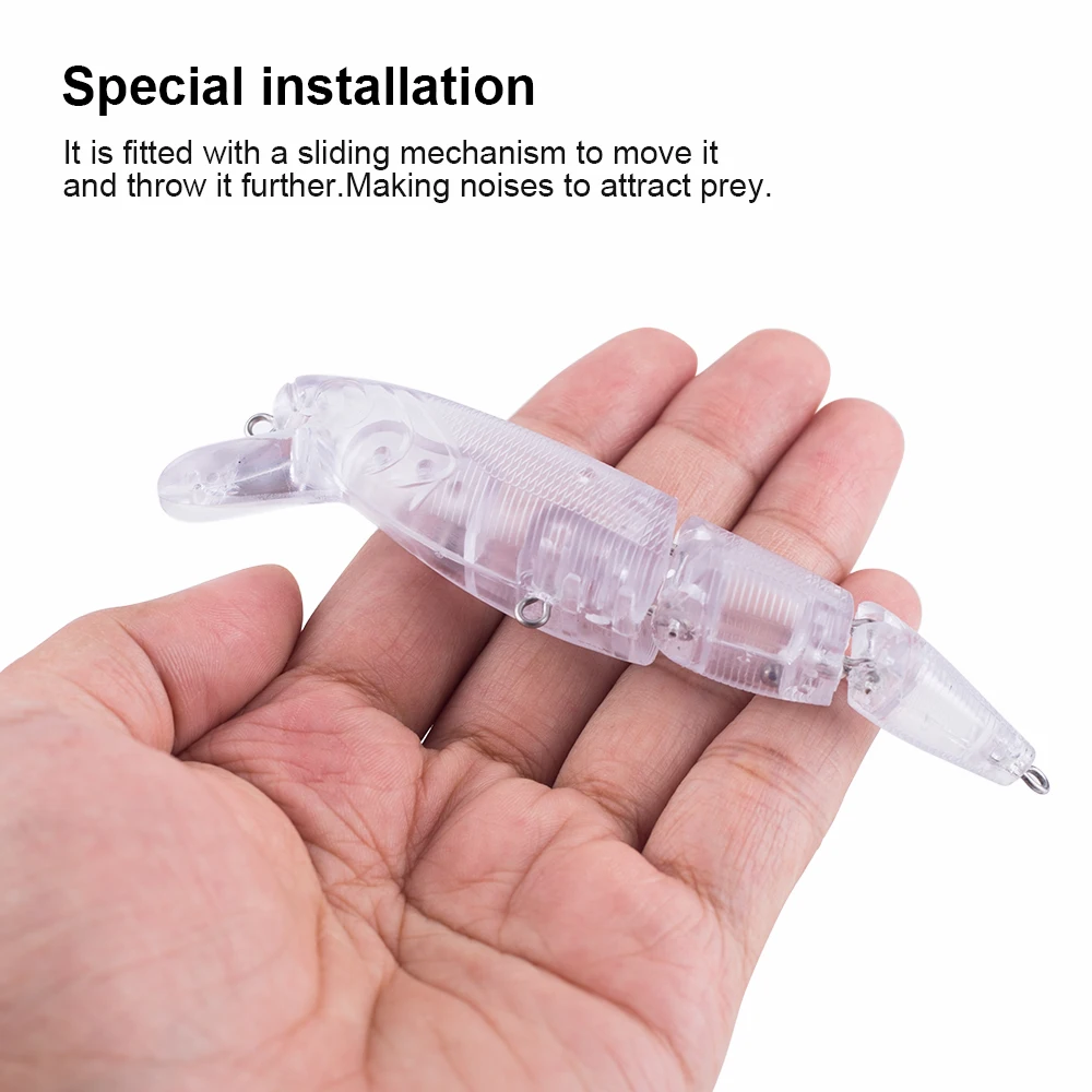 Hanlin-SEÑUELOS DE PESCA DE pececillos flotantes sin pintar, cebos Wobbler en blanco, aparejos de plástico duro, 10/20 piezas, 11CM, 13G, 2 articulaciones - imagen 4