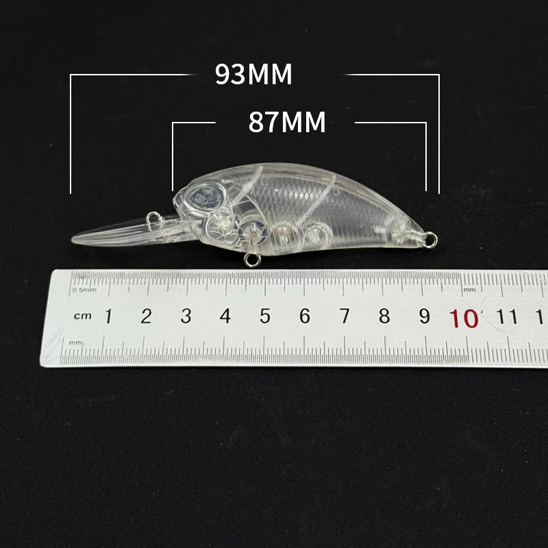 20 piezas Crankbait flotante sin pintar, 14g, 87mm, señuelo de pesca, manivela realista, cebo duro, Wobbler de buceo profundo, profesional, agua poco profunda - imagen 3