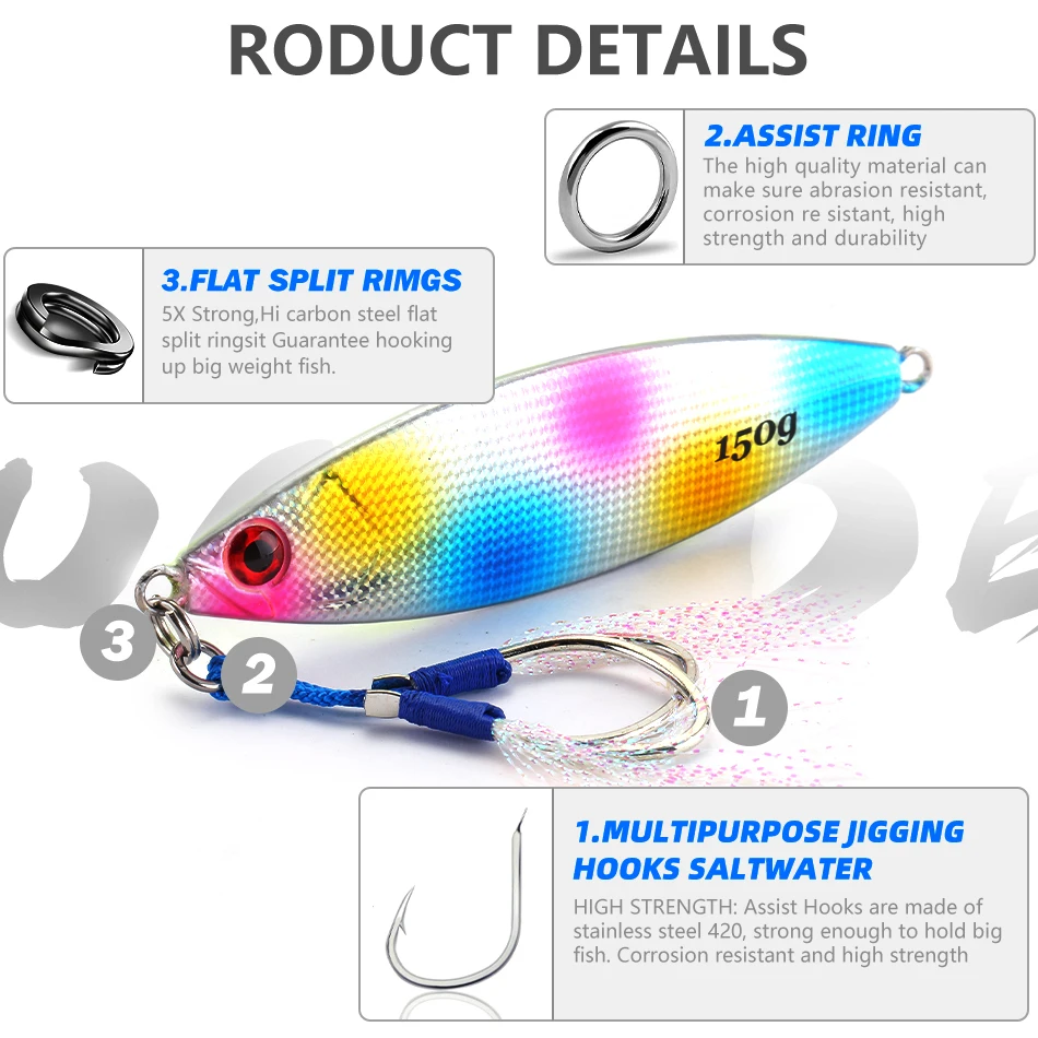 MOOKZZ nuevo señuelo de pesca Arrieve Slow Jigjing 120g 150g 200g - imagen 5