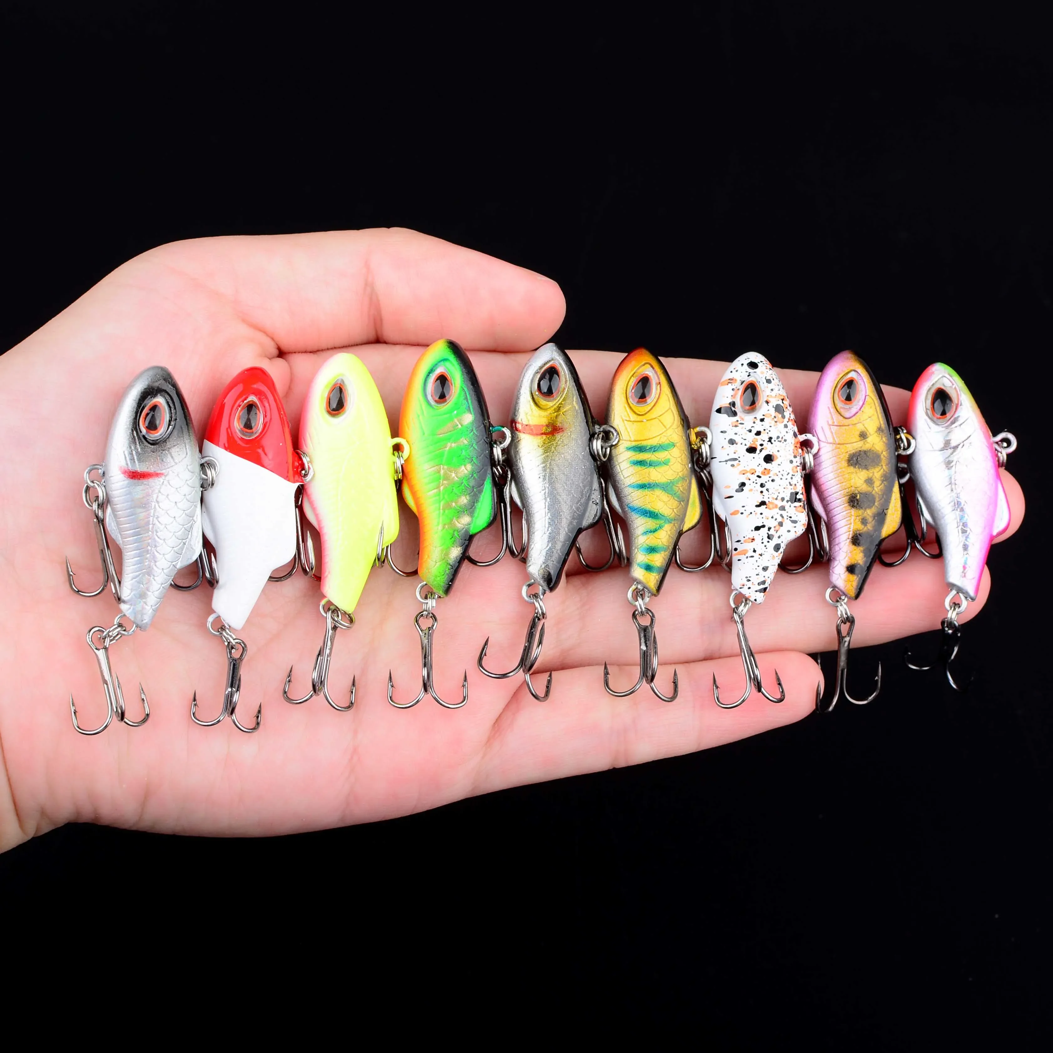 Señuelo de Pesca VIB Wobbler, cebo duro Artificial con vibración, anzuelos triples, Lucio, Pesca, aparejos de Pesca en hielo para invierno, 1 ud.