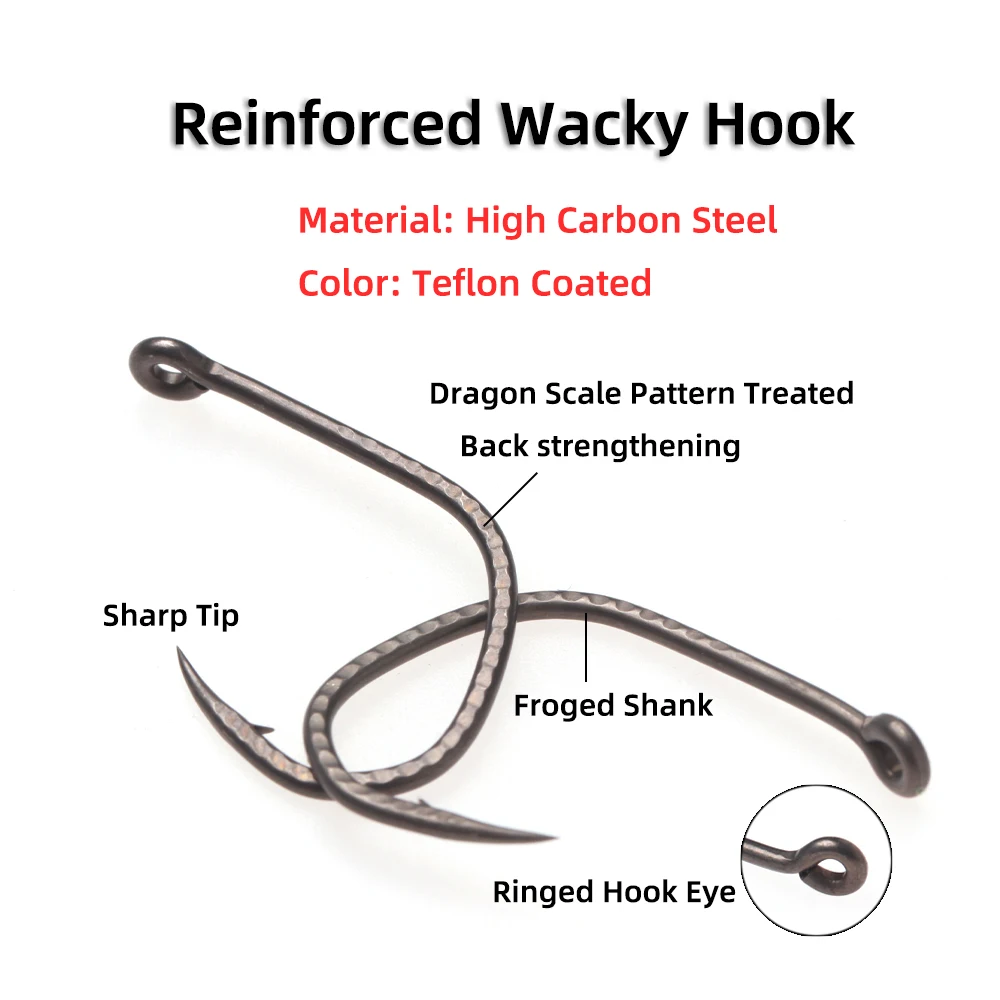 Ellllv 30 Uds 1/0 2/0 3/0 anzuelo loco reforzado negro mate manivela de acero alto en carbono anzuelo de gusano aparejo de tiro aparejos de pesca de lubina - imagen 4