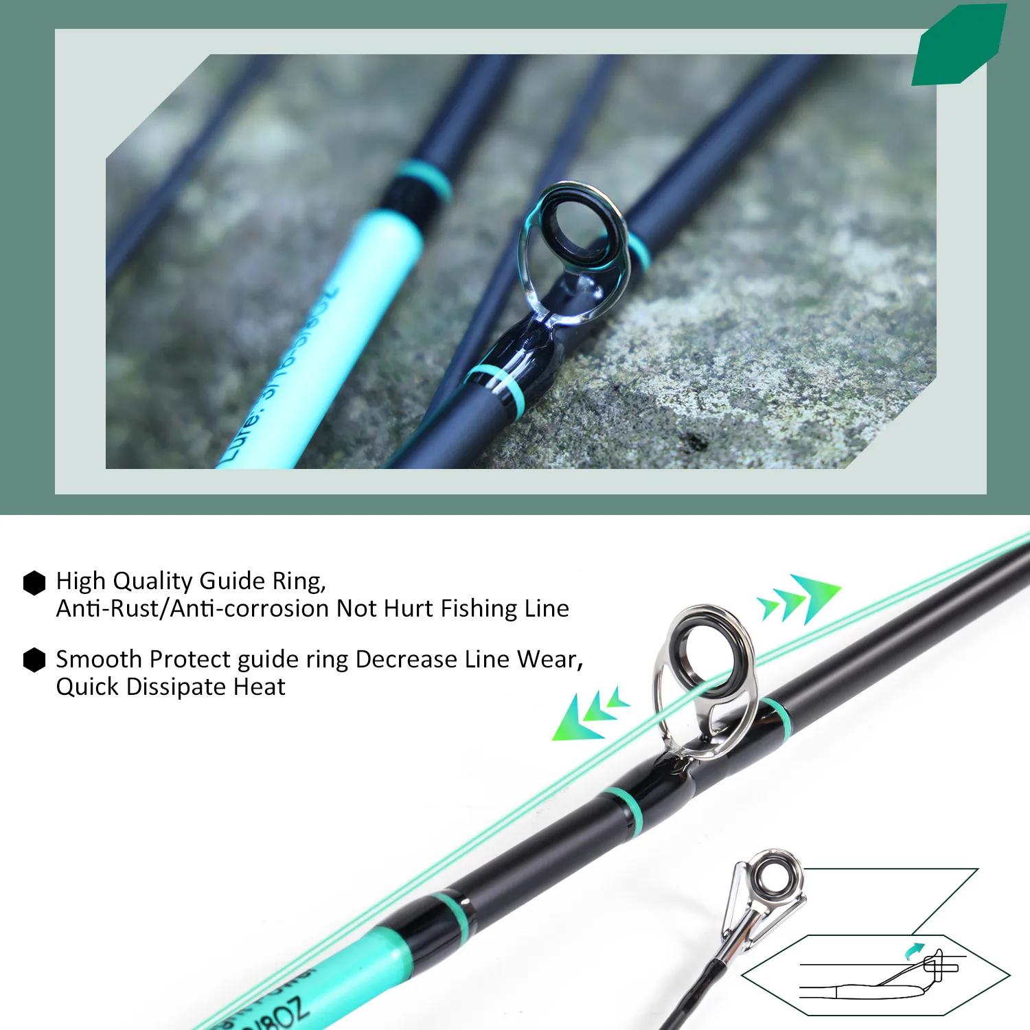 Sougayilang caña de pescar Baitcasting 2 secciones 1,8/198/2,1 m M ML MH caña de pescar arrastre máximo 4kg lubina trucha pesca con señuelo de agua dulce - imagen 4