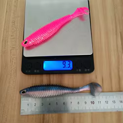 10 Uds. Señuelos blandos grandes 6,5 cm 7,5 cm 10,5 cm cola en T gusano Pesca de carpa Swimbait equipo cebo de silicona