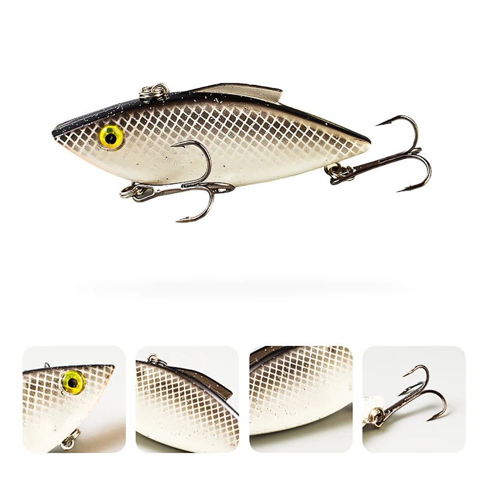 WALK FISH1PCS VIB señuelo de pesca cebo duro biónico anzuelo triple realista Artificial hundimiento Crankbait Bass Pike agua salada agua dulce - imagen 4