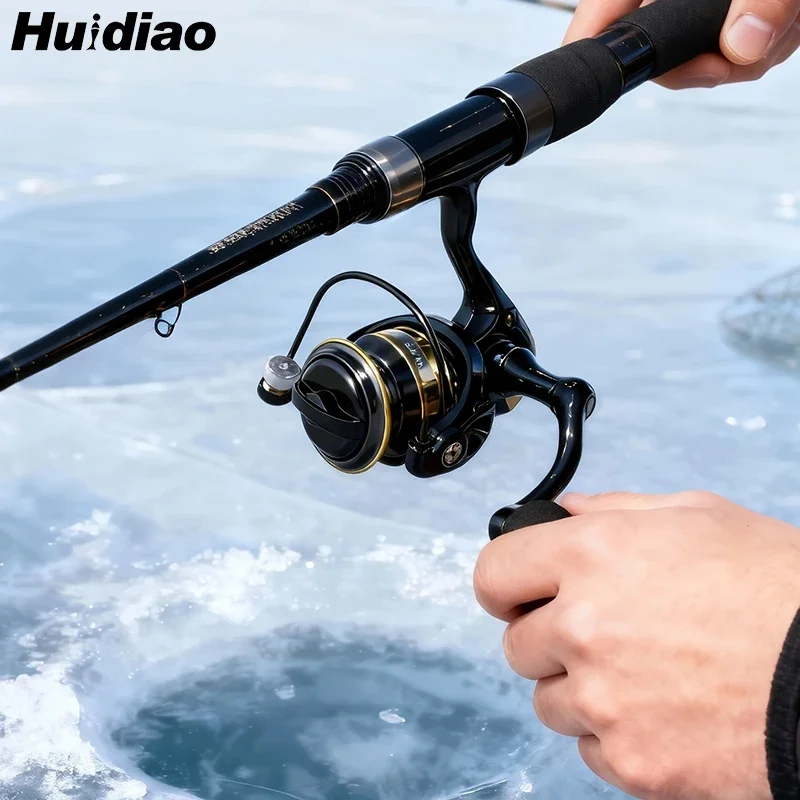 Carrete giratorio ultraligero Huidiao para pesca en hielo