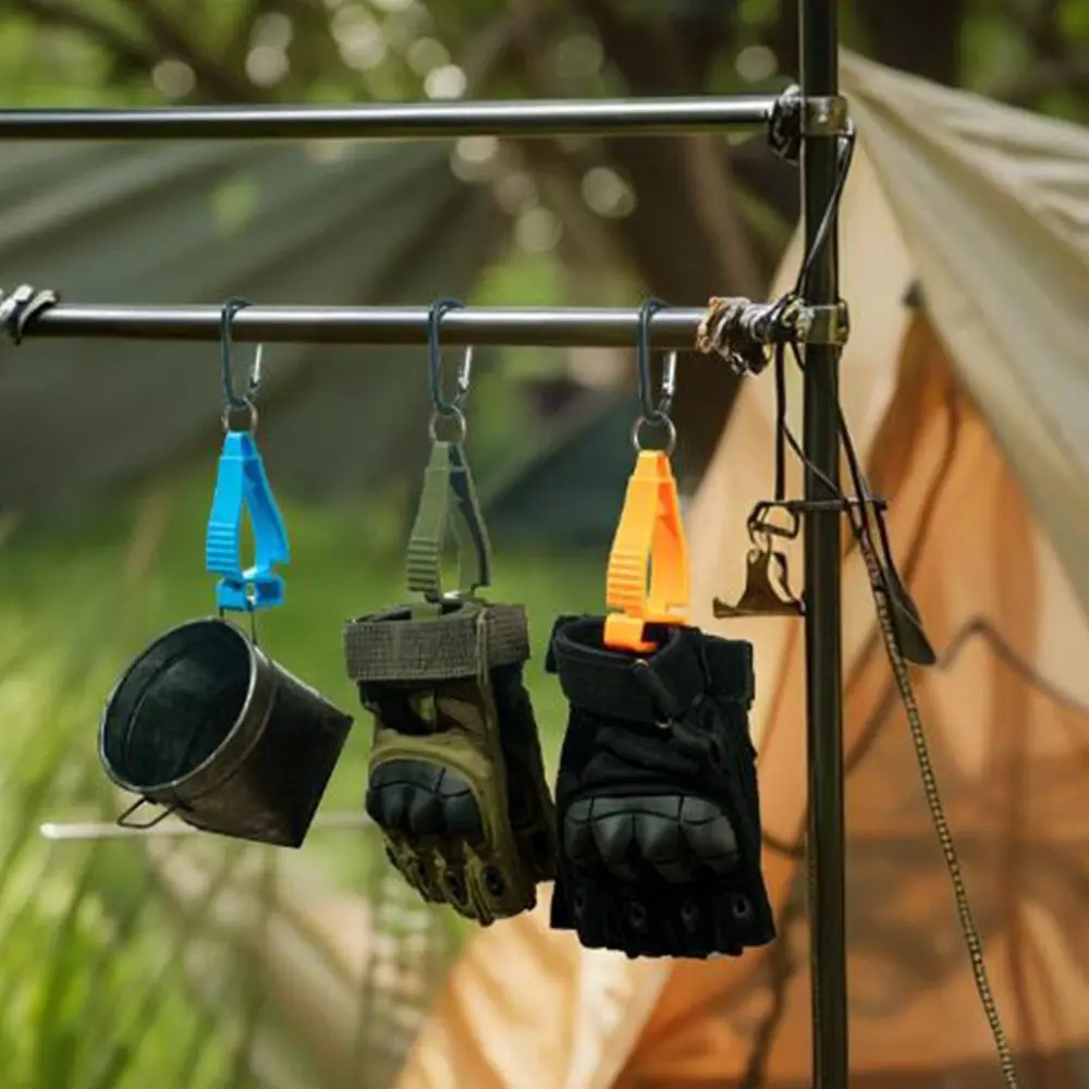 Clip de plástico para guantes al aire libre, hebilla de seguridad antipérdida para montañismo, Clip para sombrero, 9 colores, 18x4,5 cm, Clip para guantes protectores - imagen 4