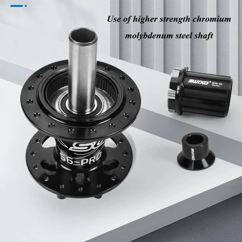 Eje de barril de buje de bicicleta, liberación rápida, 6 garras, sonido 120 veces, bicicleta de montaña, freno de disco de cuatro rodamientos, 6 clavos, 32 orificios - imagen 2