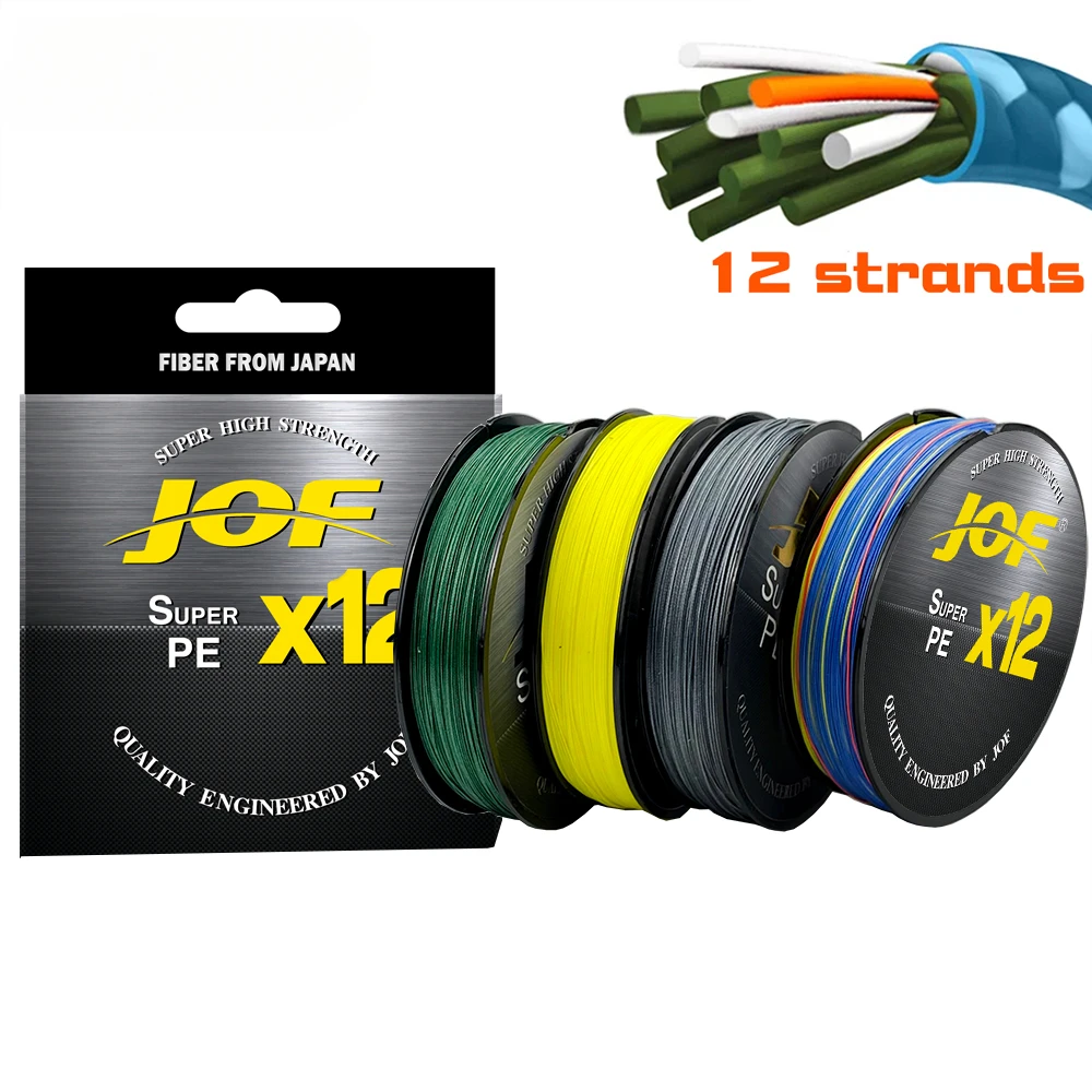 JOF multifilamento 12/16 hebras hilo de pescar trenzado PE alambre 500M 300M Jigging mar agua salada Pesca de agua dulce resistente a la abrasión - imagen 5