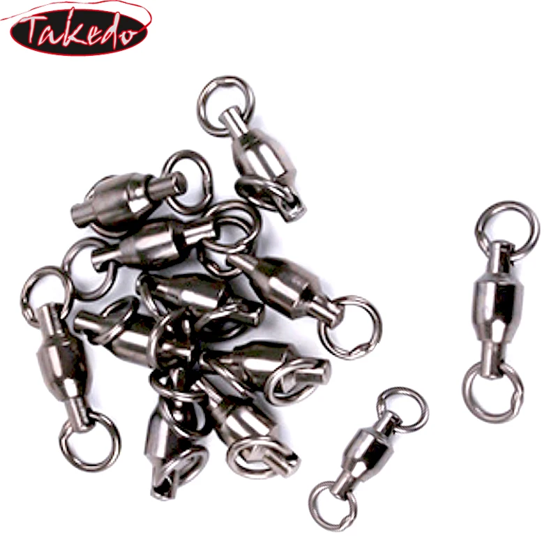 TAKEDO 10 unids/bolsa anillo giratorio negro conector giratorio anillo de soldadura rodamiento único accesorios de pesca - imagen 2