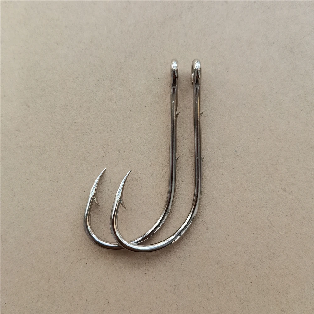 Gran oferta, 1000 Uds., anzuelos Baitholder, púas traseras, boca torcida, anzuelos de Pesca de mar, Material de Pesca de alto carbono - imagen 2