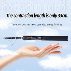 Caña telescópica de carbono FISHINGFANS 33cm – Potencia media portátil