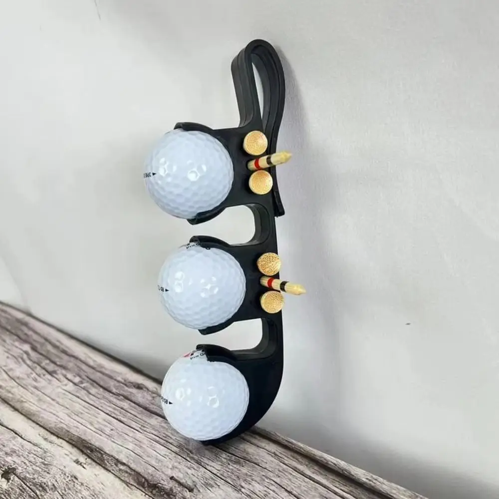Soporte para cinturón de pelota de Golf de tres bolas, almacenamiento en T, resistente a caídas, Clip para cinturón, soporte para cintura portátil, cubierta para pelota de Golf - imagen 3