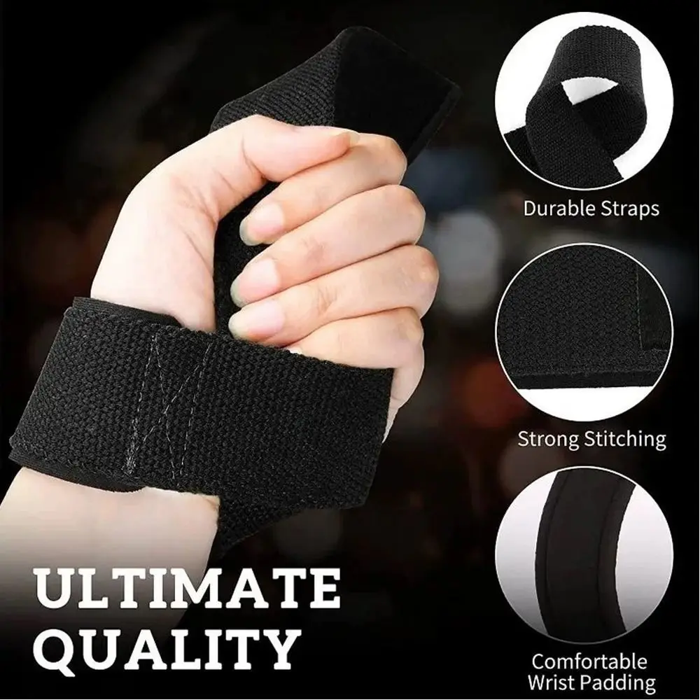 Correas de muñeca ajustables para levantamiento de pesas, soporte de muñeca antideslizante de tracción dura, diseño antideslizante, empuñaduras de mano adicionales, muñequeras para gimnasio - imagen 5
