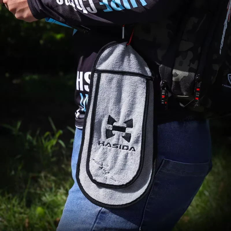 HISTAR 2 colores multifuncional doble capa espesar antideslizante tela suave de algodón alto toalla de pesca portátil