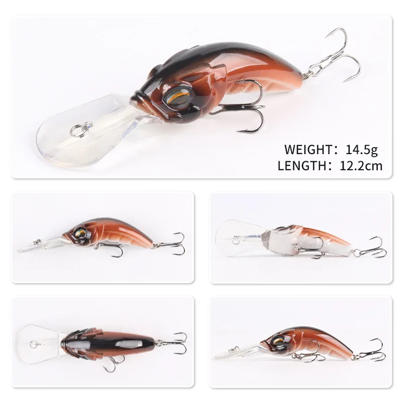 1 Uds señuelo de Pesca Minnow 12,2 cm 14,5g cebo Wobbler duro flotante Crankbait carpa lubina rayada Pesca aparejos de Pesca cebo de natación - imagen 3