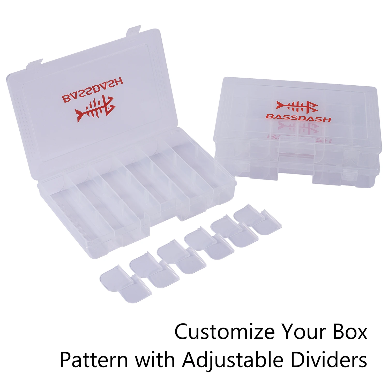 Bassdash 3600 caja de almacenamiento de aparejos, bandeja de Señuelos de Pesca con divisores ajustables - imagen 4
