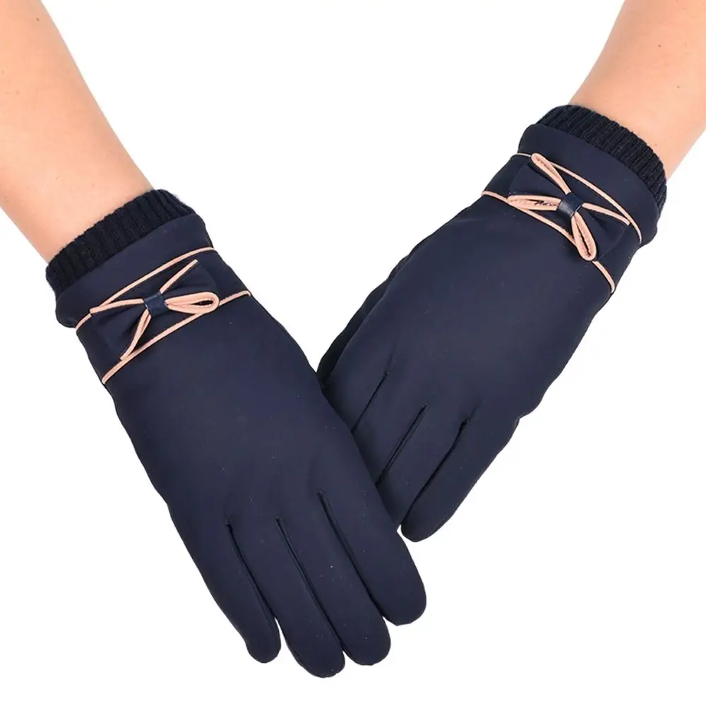 Deportes otoño mantener caliente al aire libre de felpa esquí antideslizante accesorios de moda guantes de pantalla táctil mitones con lazo guantes de dedo completo - imagen 3