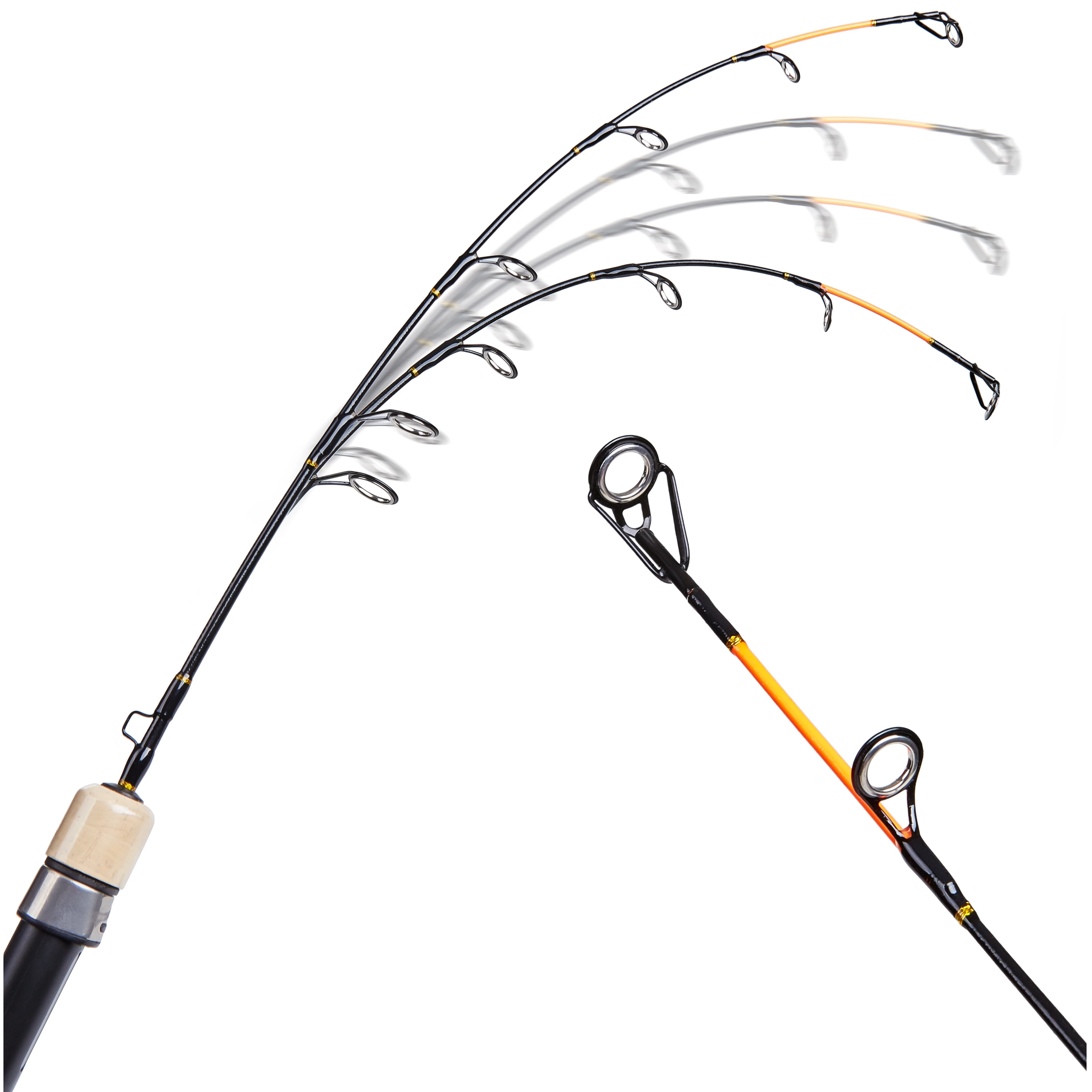 Caña de pescar ultraligera, 21 pulgadas/53cm de longitud, para agua dulce, agua salada, camarones, trucha, Invierno - imagen 4