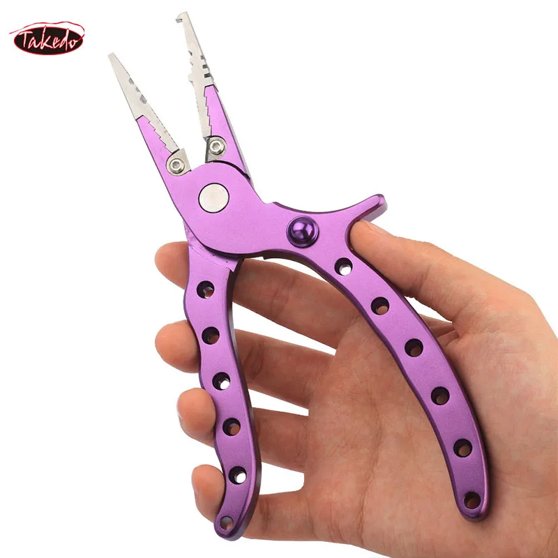 TAKEDO-Alicates de pesca multifuncionales de aleación de aluminio, bucle abierto, anzuelo de corte, herramienta de pesca, todo para pescar, MY16