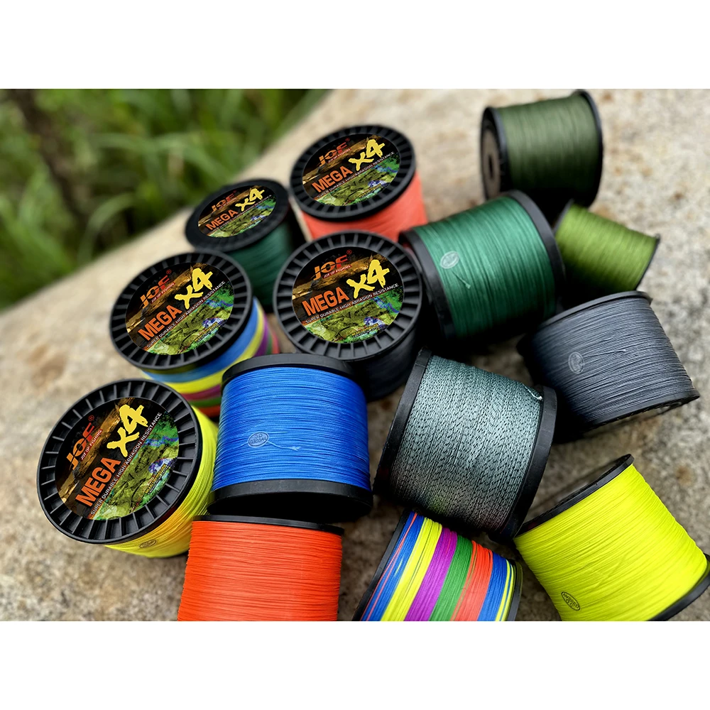 JOF-línea de pesca Micro trenzada de 100m, 300m, 500m, accesorios coloridos de 4 hebras de PE para pesca de agua dulce, 10, 12, 18, 28, 35, 40, 50, 60, 80lb - imagen 5