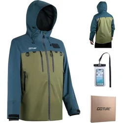 Goture Chaqueta de Pesca Impermeable con Bolsa Seca para Teléfono
