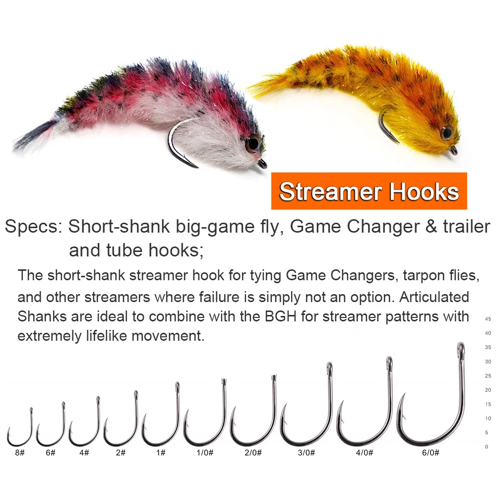 Wifreo-gancho cambiador de juego de 30 piezas, tubo de remolque, ganchos para moscas, mango corto, cambiador de juego grande, ganchos para atar moscas - imagen 3