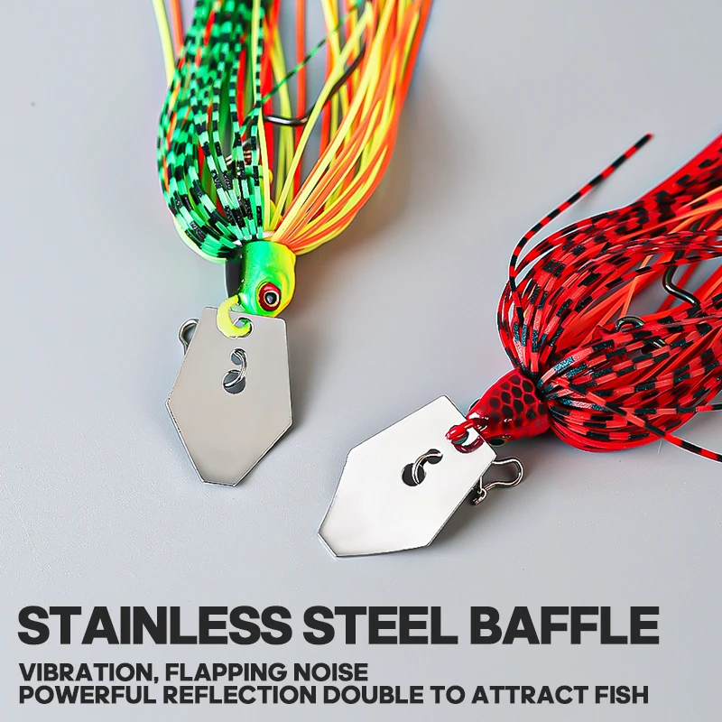 TAIYU Kit de Señuelos de Pesca (1-5 Piezas): Chatterbait, Señuelo con Hoja Grande Anti-enredos, Jig Dancer, Spinnerbait, Wobbler, Crankbait - imagen 4