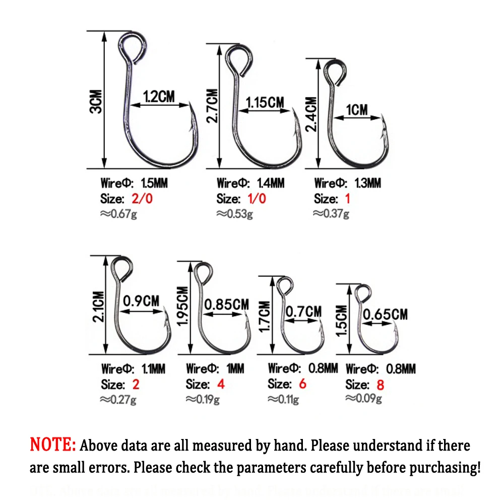 Bimoo-anzuelo único para señuelo de pesca en línea, ganchos de cuchara giratoria de ojo grande, repuestos, 20 Uds. - imagen 2