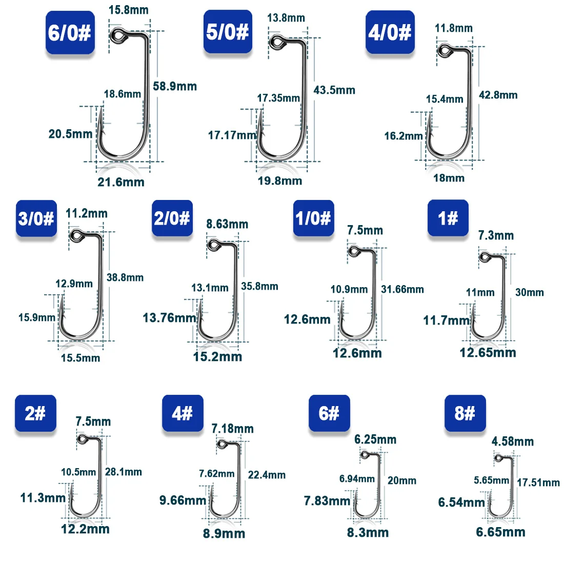 Fishing Jig Hook 50~100Pcs Degree Jig Hook High Carbon Steel Long Shank Jig Head Mold Aberdeen Hook Saltwater Fishing Tackle - imagen 2