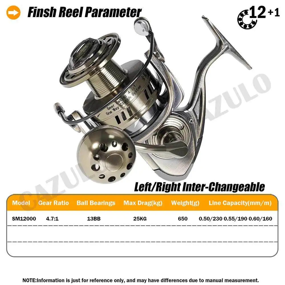 Carretes De Pesca De rueda De carpa, bobina giratoria De Metal, 4,7: 1, arrastre De 25kg, 13bb, Moulinet, Peche Mer, Carretilha De equipo De Pesca - imagen 2