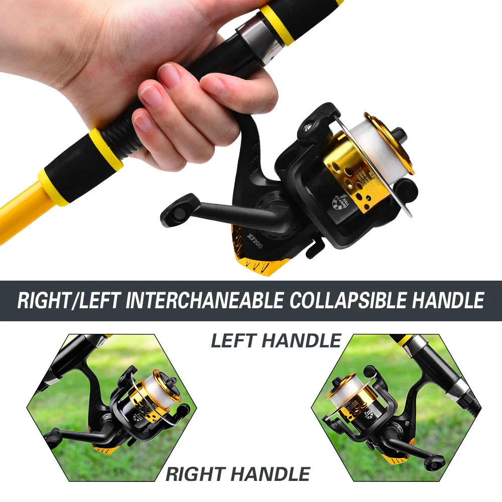 Experimente la pesca sin costuras con nuestro diseño versátil de mango plegable