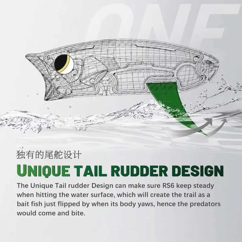 Señuelo de pesca de fundición larga RS6, cebo duro Wobbler Artificial con diseño de timón de cola única, 60mm/2023g, novedad de 9,5 - imagen 4
