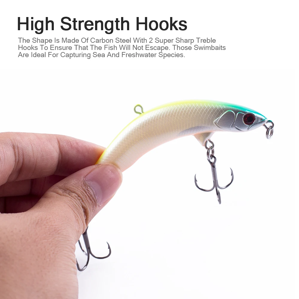 Hanlin-Cebo de lápiz curvado para Pesca, Señuelos flotantes de plástico duro, aparejos de lubina, 8,5 cm, 7g - imagen 5