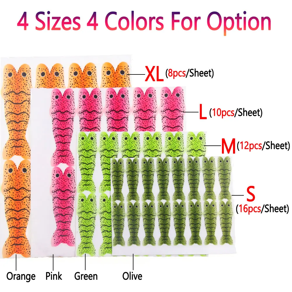 Bimoo-camarones realistas precortados, Material de atado de moscas de Ninfa, cebo de pesca de trucha, 2/4 hojas - imagen 4