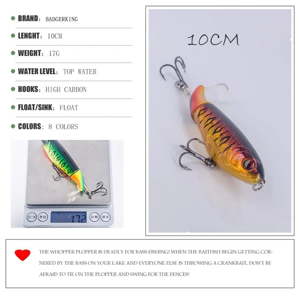 Señuelo de pesca wobblers, cebo artificial para pesca de lubina, acción acuática, 10cm, 17g