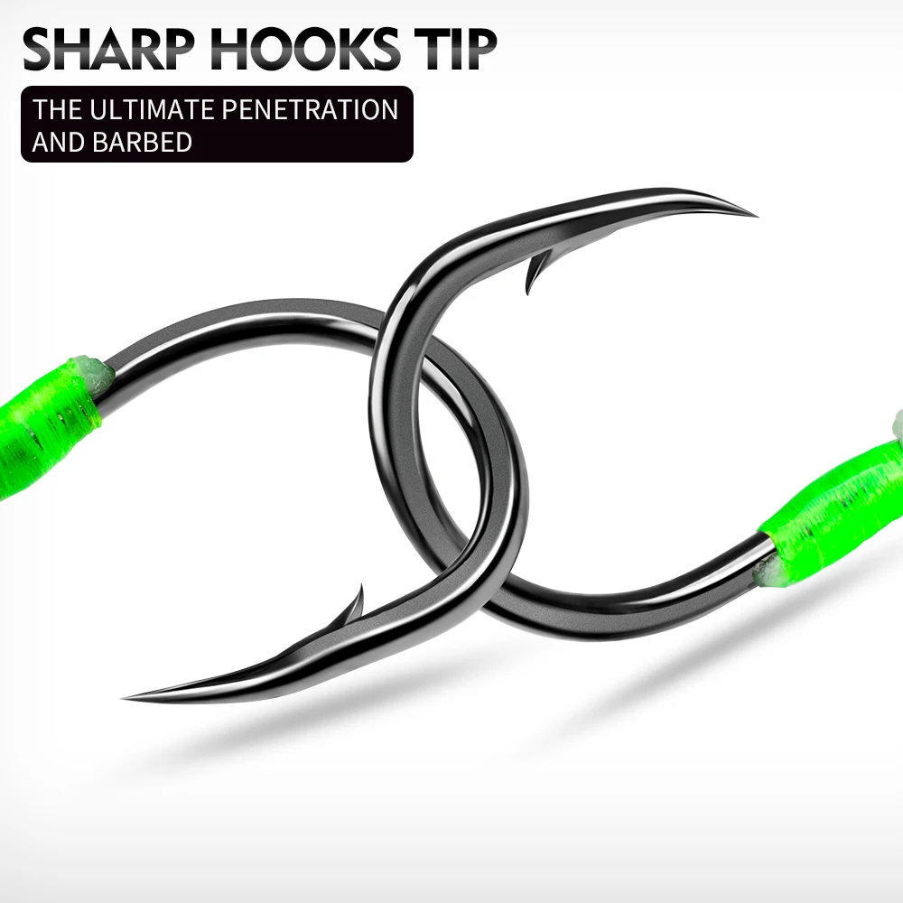 Proberos 5 uds. Gancho grande individual de placa de hierro súper resistente, ganchos de agua salada de asistencia para Jigging - imagen 5