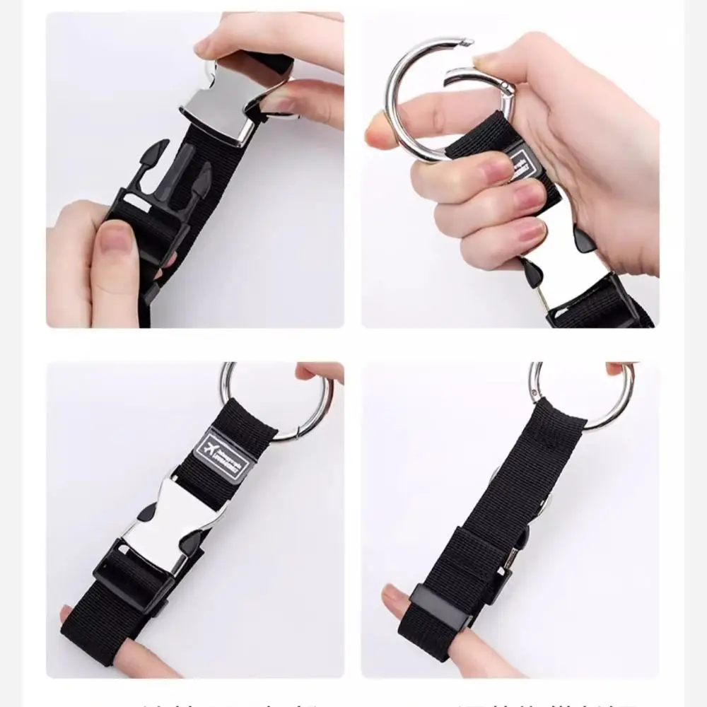 Útil bolso Clip correa de equipaje agregar bolsa pinza mosquetón redondo soporte para maletero llavero maletas cinturón al aire libre - imagen 4