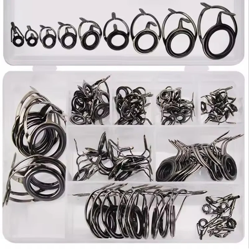 WEIHE 75 Uds accesorios cerámica de alto carbono patas dobles caña de pescar guías oculares combo - imagen 3