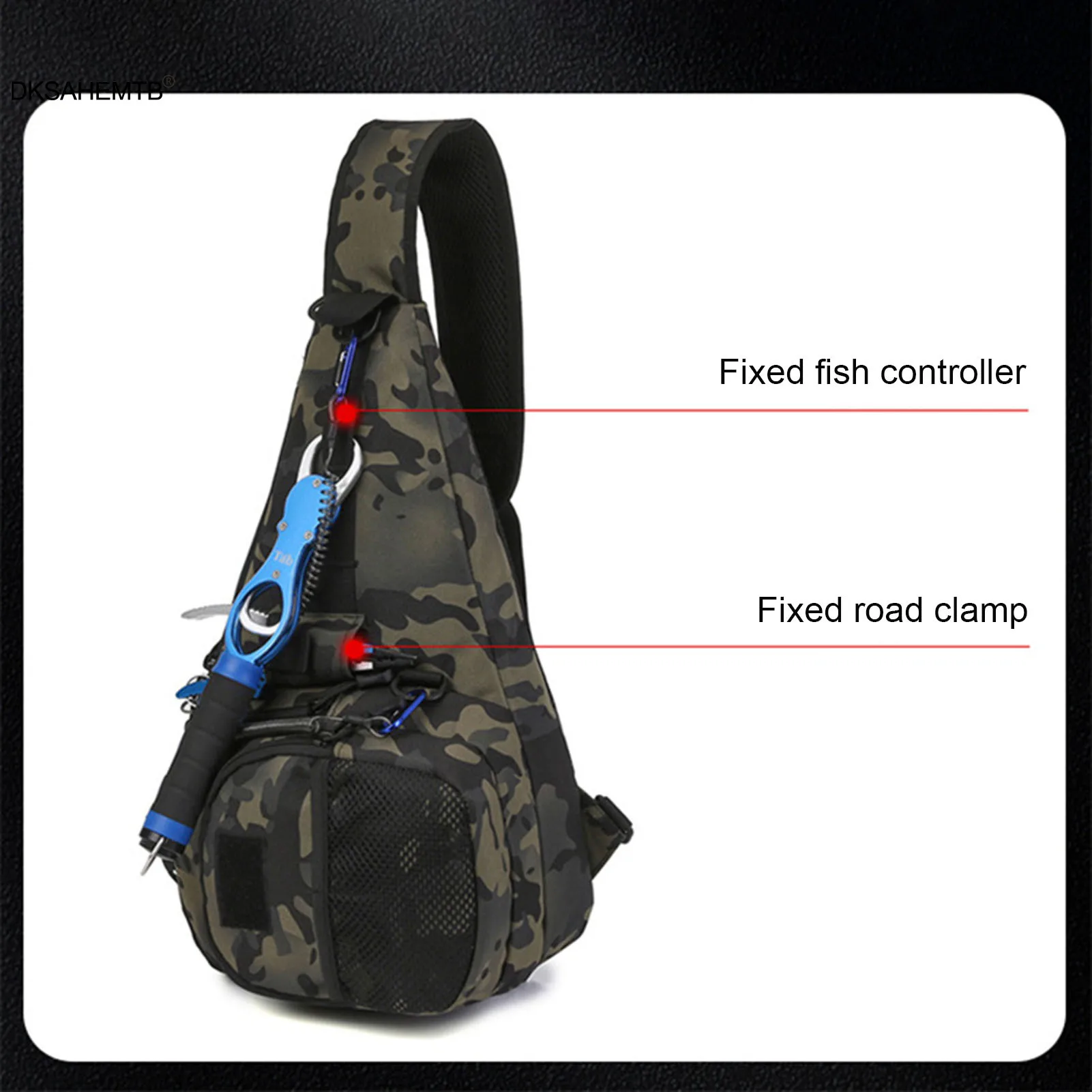 Bolsa de aparejos de pesca multifuncional, impermeable, pecho de un solo hombro, paquete de almacenamiento de cintura portátil para hombres, caja de señuelos de caña de pescar - imagen 5