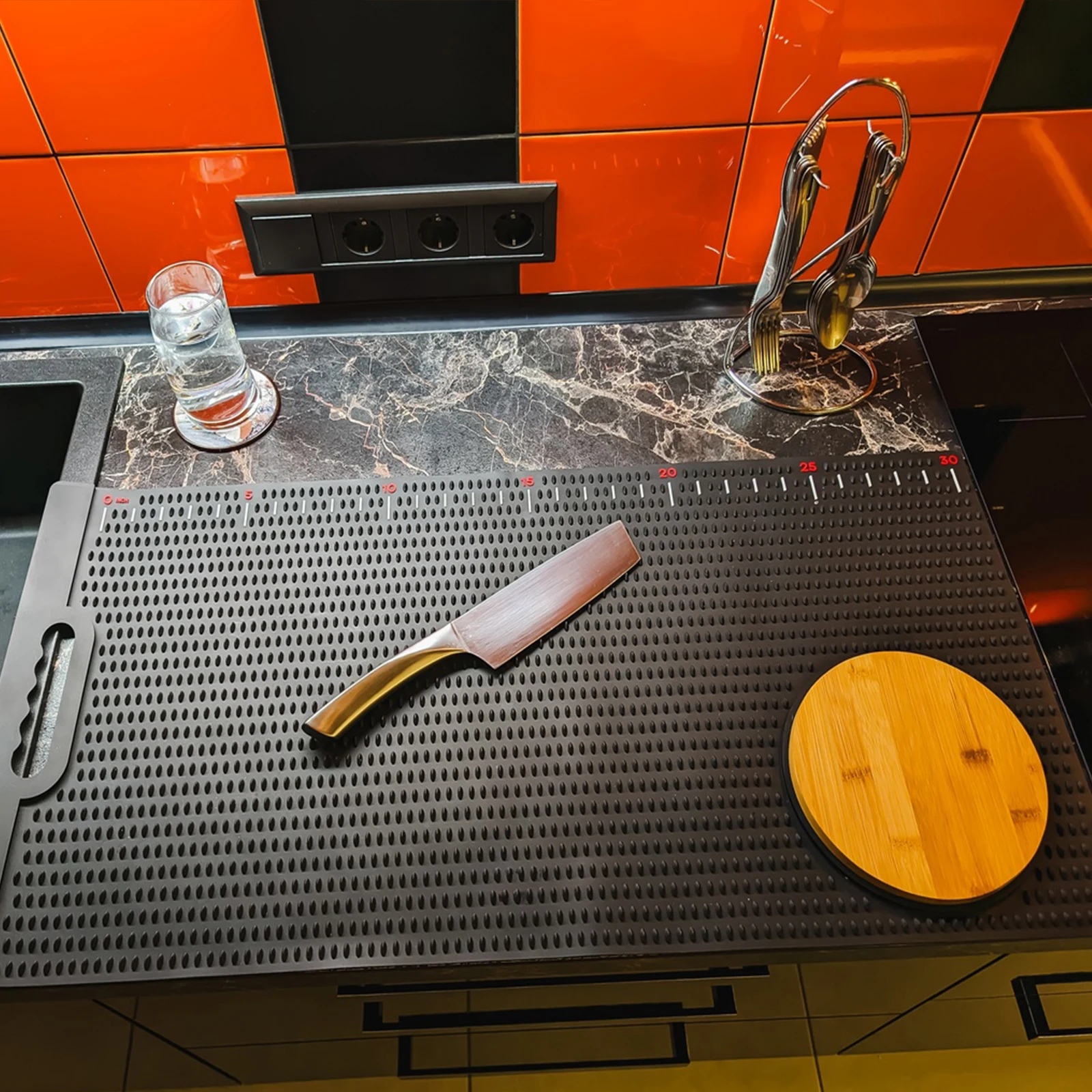 Estera para filete de pescado con tabla para cortar pescado, estera de limpieza de pescado Extra grande de 32,5 "x 15,7", tabla para filete de pescado enrollable - imagen 3