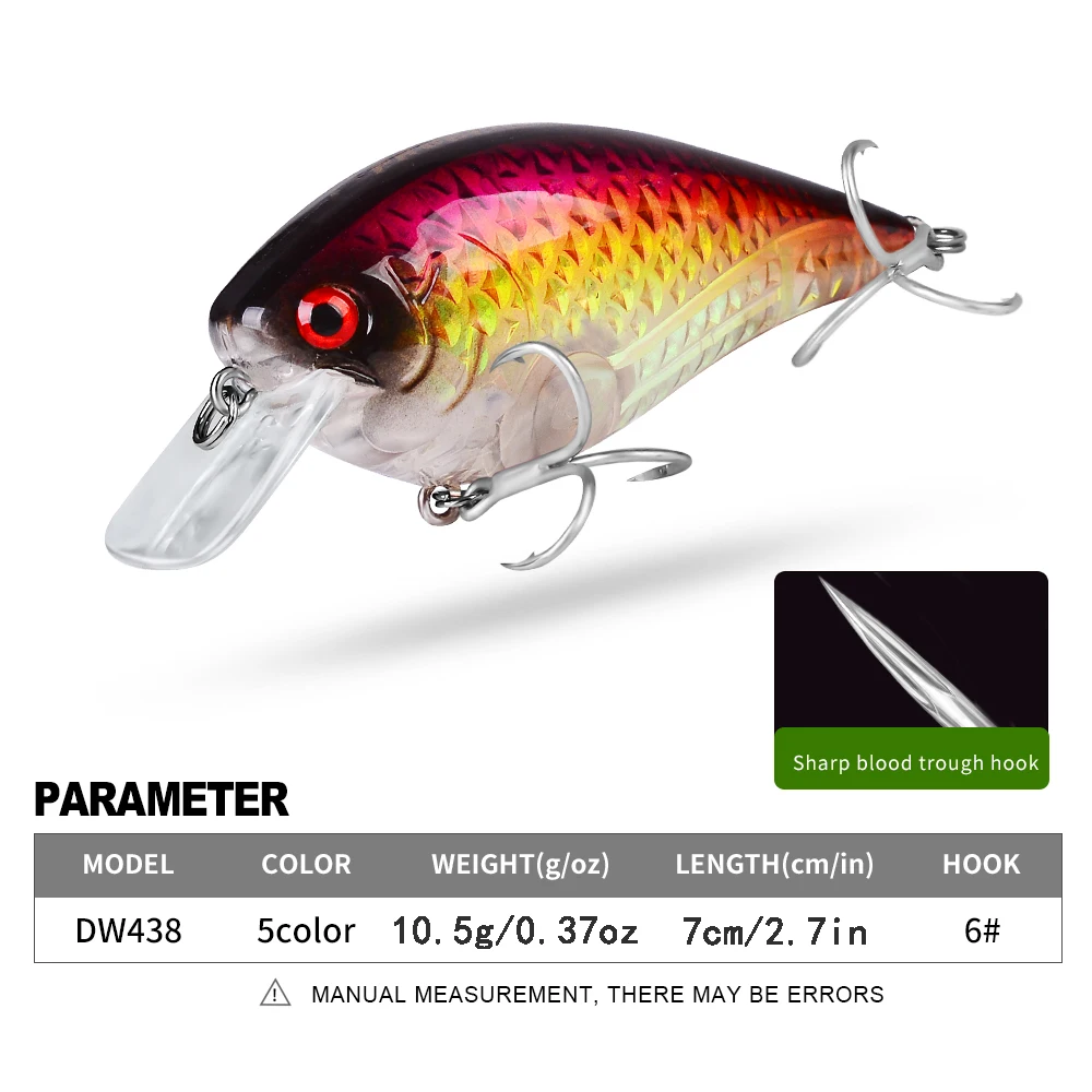 PROBEROS 1 pieza 7 cm/10,5g simulación Crankbait Wobbler señuelo de pesca, 2,7 pulgadas/0,37 oz Jerkbait duro flotante biónico, aparejos de pesca - imagen 3