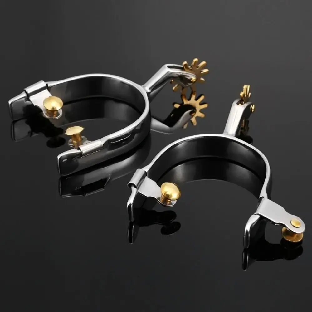 1 par de huecos de caballo duraderos de acero inoxidable, hebilla de cinturón de engranaje de latón, accesorio para botas de caballo para hombres, mujeres y niños - imagen 4