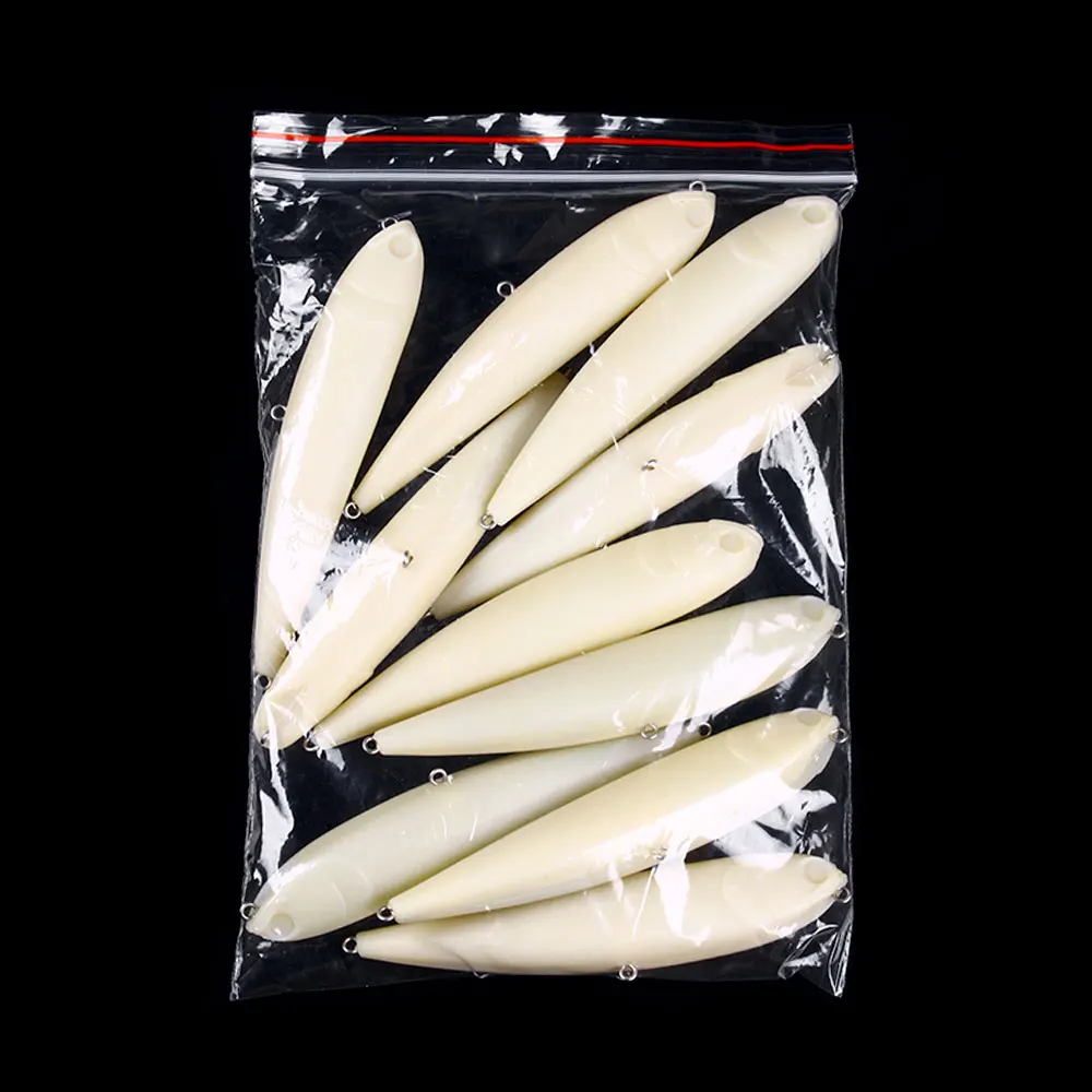 NEWUP-cebo duro en blanco de 11,5 CM, cebos de pesca sin pintar, lápiz de hundimiento, señuelo de pesca en agua salada, Isca Artificial, 10 uds. - imagen 4