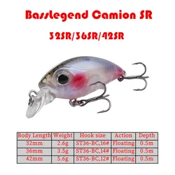 BassLegend Camion SR Señuelos de lubina de pesca Little Mini Crankbaits Crankbait para correr poco profundo Wobbler Black Bass 32SR 36SR 42SR