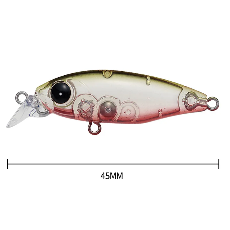 Mar Yolo 45mm / 4G Road subbait flotante mini minnow pesca cebo falso biónico de agua dulce de tiras blancas - imagen 5