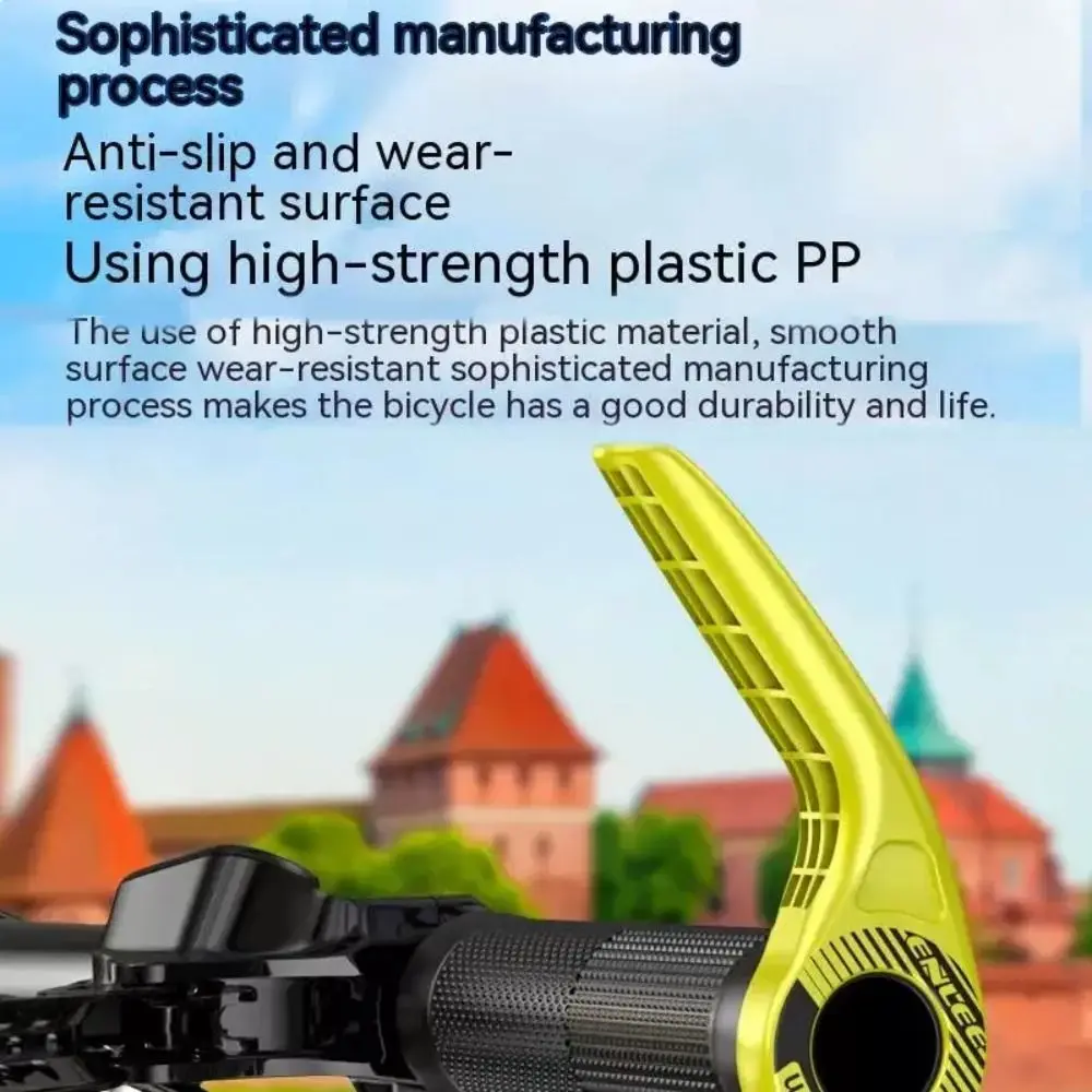 1 par de empuñaduras de plástico para bicicleta, empuñaduras antideslizantes ajustables para manillar de bicicleta, mango auxiliar de bocina de vaca - imagen 2