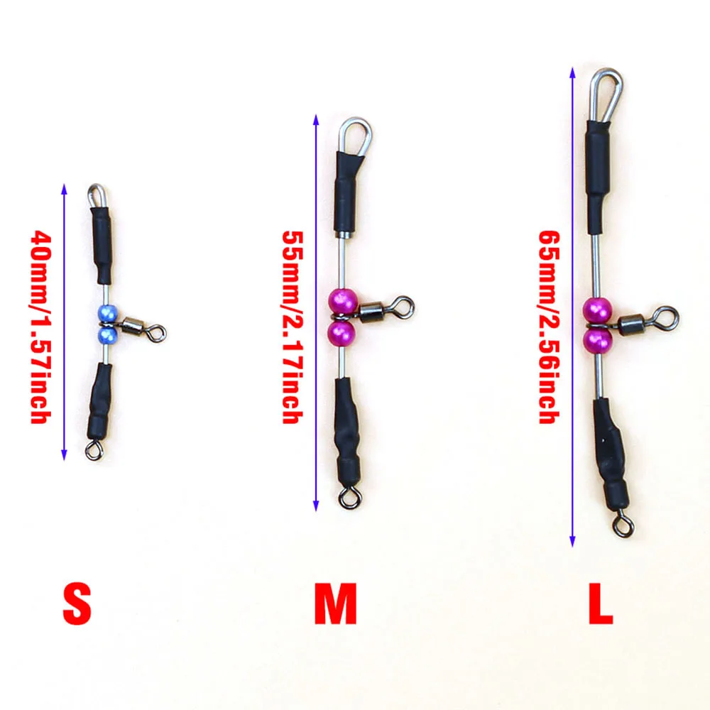 MNFT 3 uds conector de pesca giratorio de acero inoxidable cuentas antienredos estilo americano enlace rápido para aparejos de pesca de mar - imagen 4